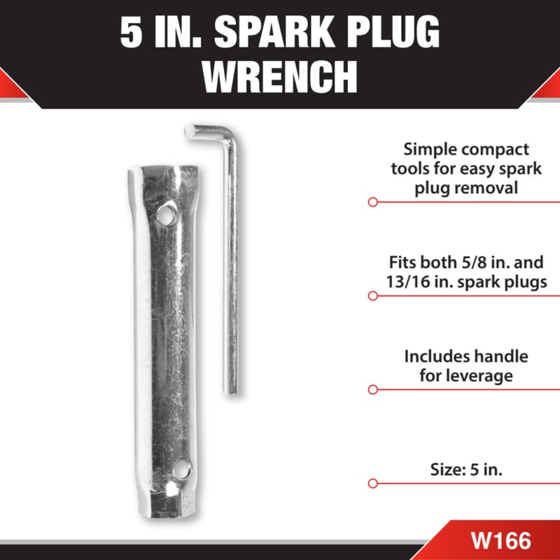 Performance Tool W166 5-Inch Spark Plug Wrench for both 5/8-Inch and 13/16-Inch Spark Plugs - Image 2